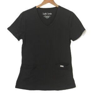 Black Soulful Scrubs Top Size Small